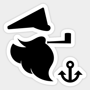 Sea captain with a smoking pipe Sticker